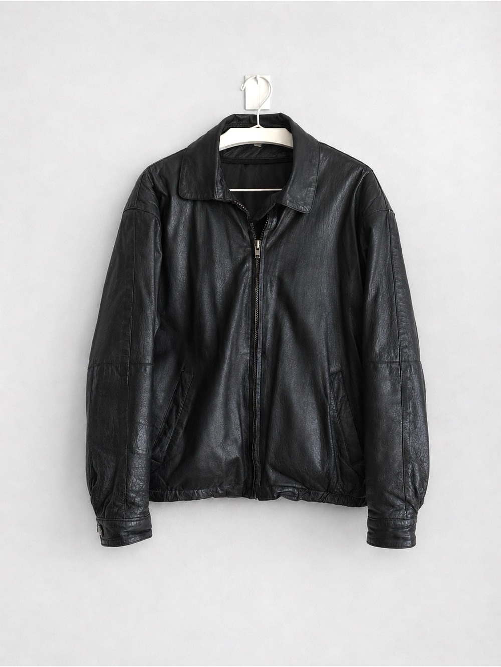 Vintage Black Genuine Leather Bomber Jacket